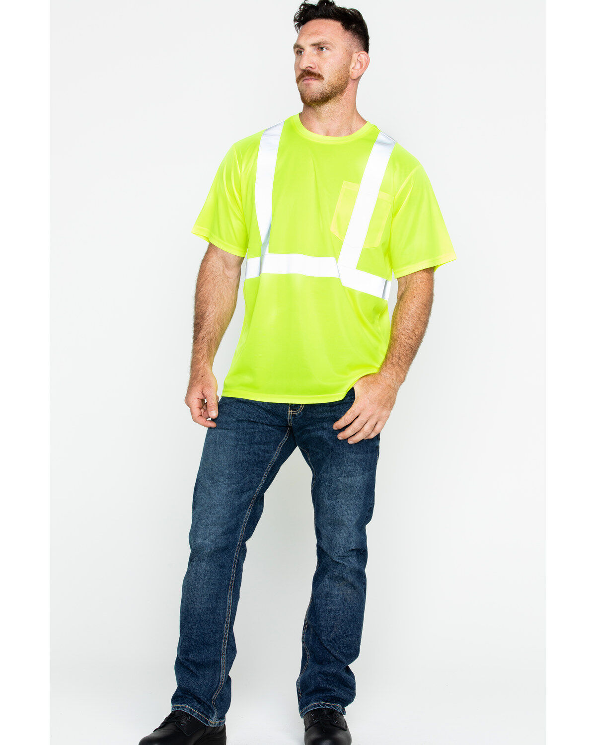 Image #6 - Hawx Men's Reflective Short Sleeve Work T-Shirt, Yellow, hi-res