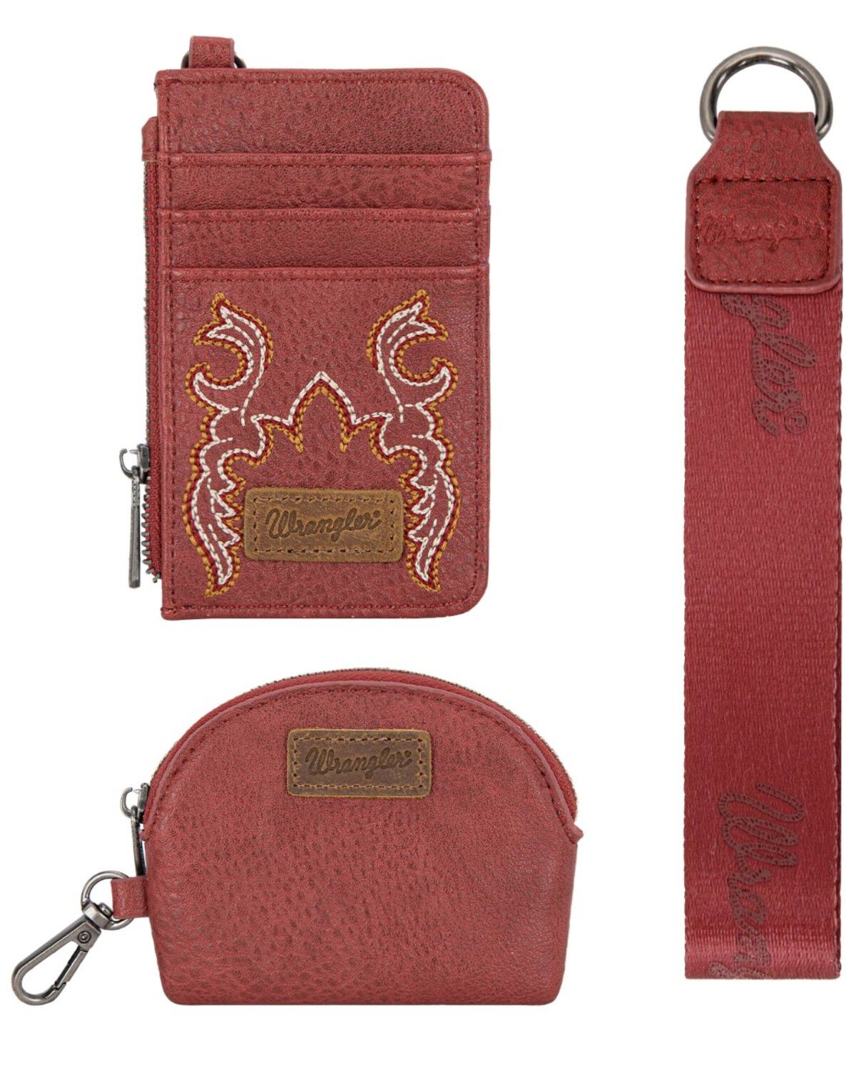 Image #2 - Wrangler Women's Jessie Embroidered Wristlet, Red, hi-res