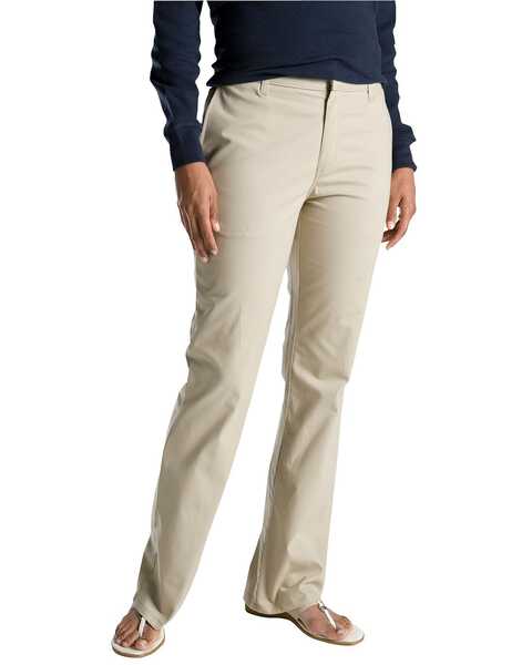 Image #2 - Dickies Women's Flat Front Stretch Twill Pants, Khaki, hi-res