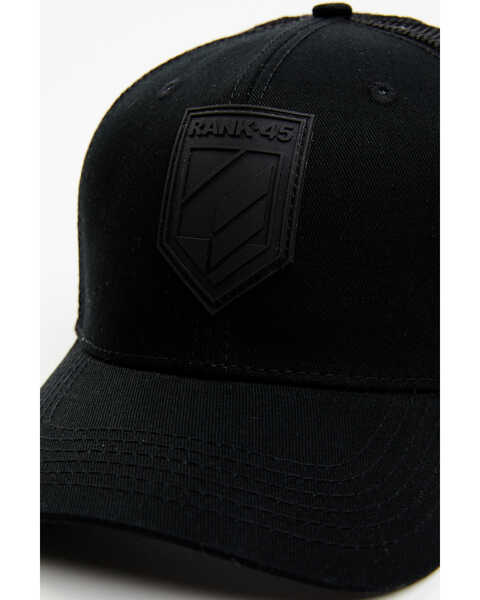 Image #2 - RANK 45® Men's Logo Patch Mesh Back Ball Cap, Black, hi-res
