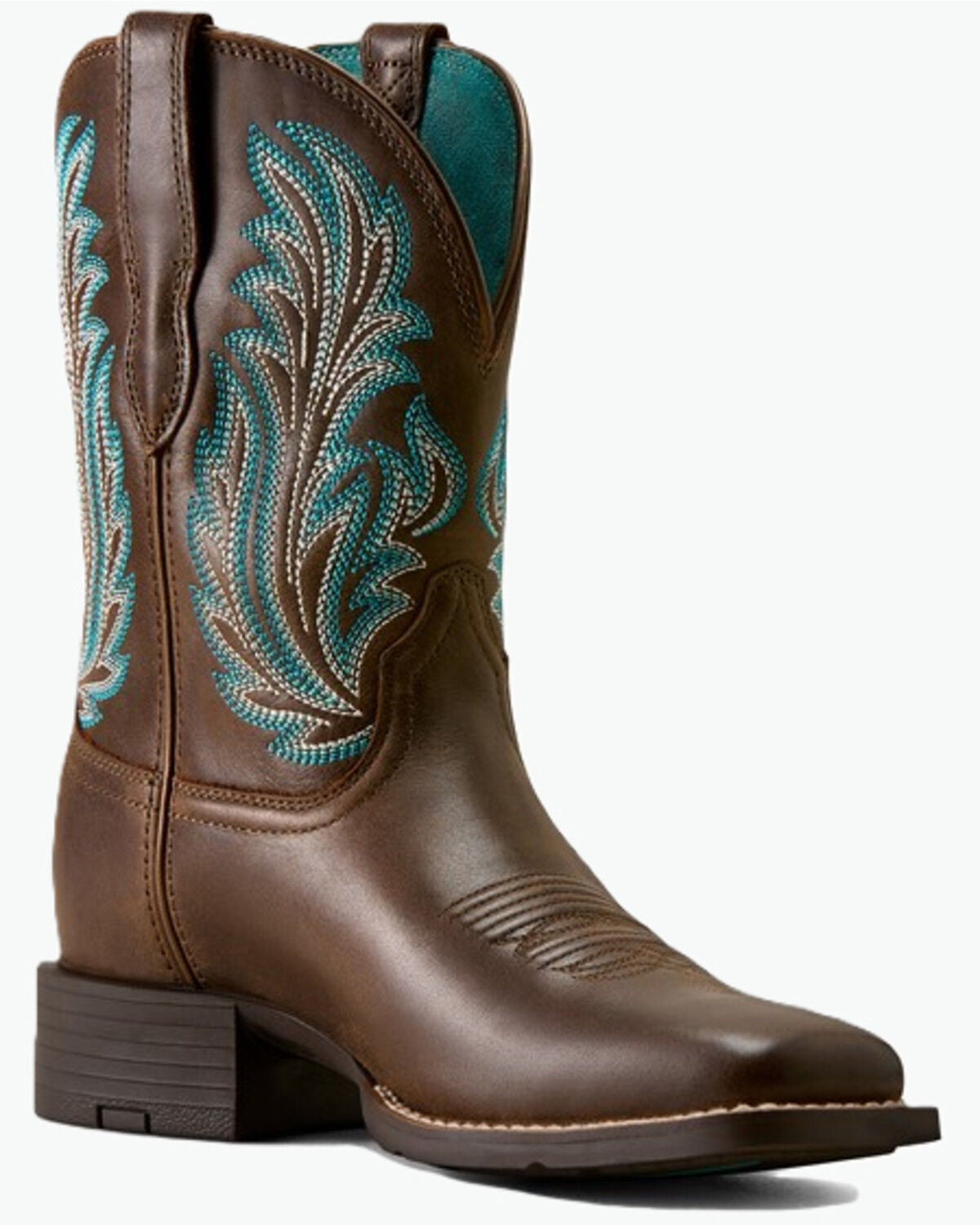 Image #1 - Ariat Women's Round Up Filly Performance Western Boots - Broad Square Toe, Brown, hi-res