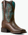 Image #1 - Ariat Women's Round Up Filly Performance Western Boots - Broad Square Toe, Brown, hi-res