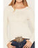 Image #3 - Shyanne Women's Lace Trim Henley Long Sleeve Top, Oatmeal, hi-res