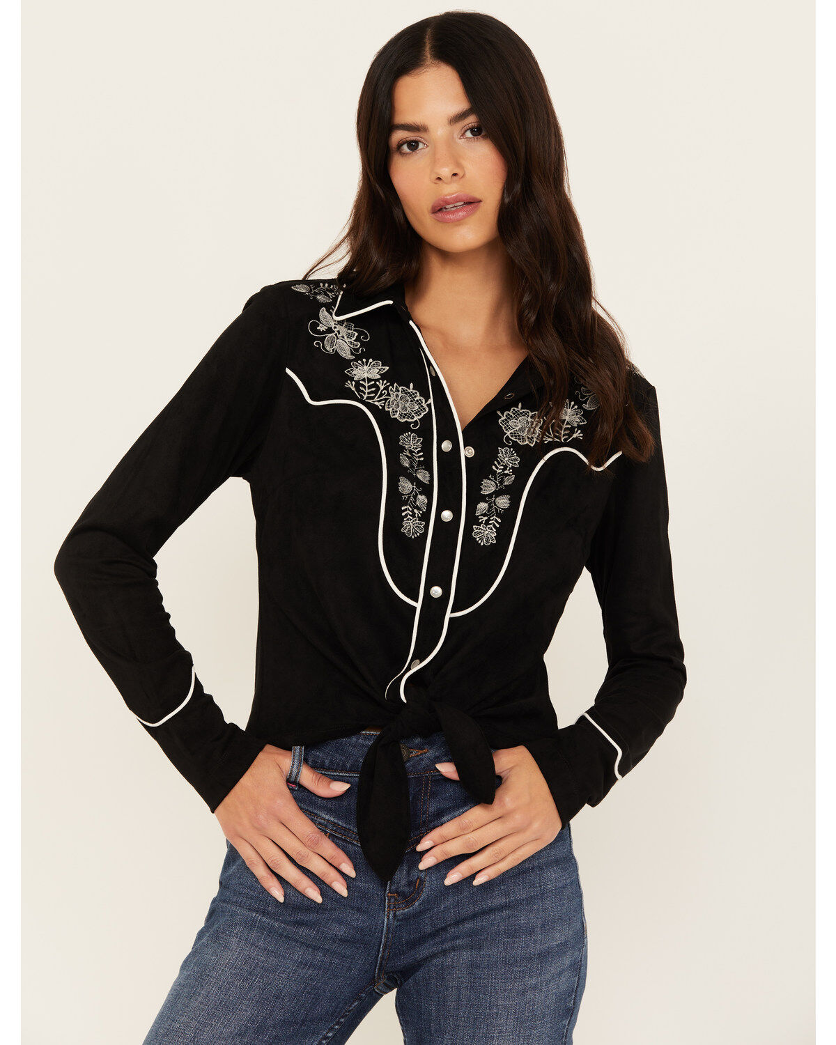 Image #2 - Idyllwind Women's Douglas Embroidered Western Knit Top, , hi-res