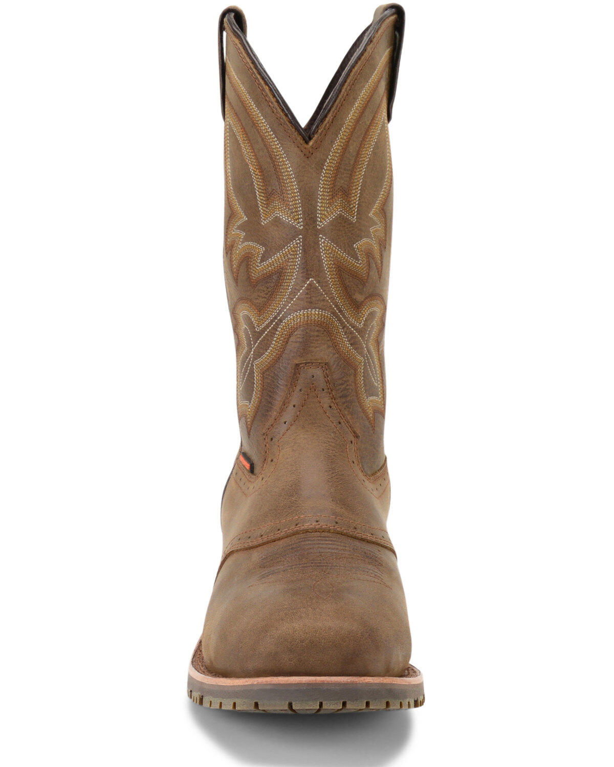 Image #4 - Double H Men's Safety Toe Western Work Boots, Brown, hi-res