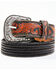 Image #1 - Cody James Men's Floral Hand Tooled Stretch Bonded Strap Western Belt, Brown, hi-res
