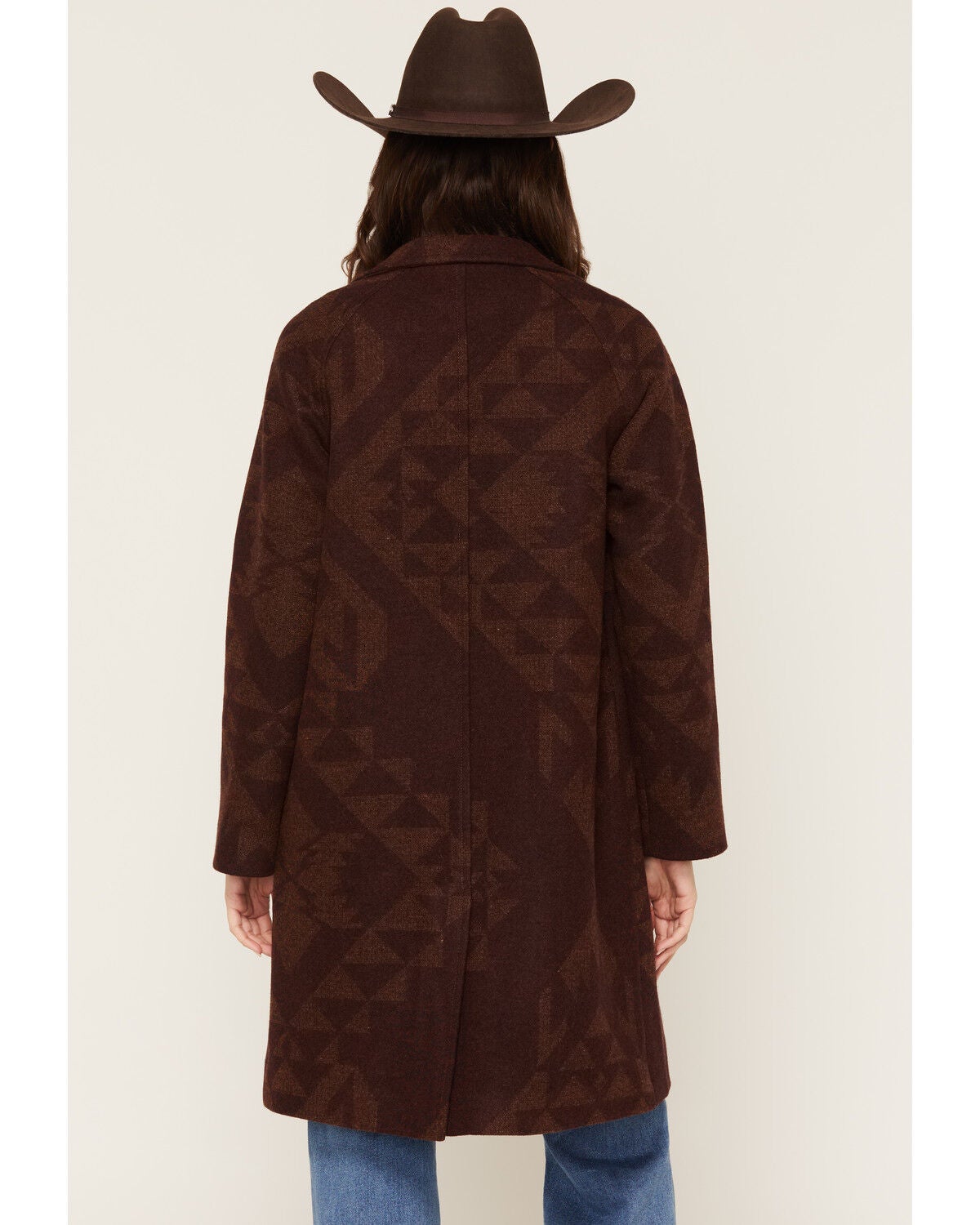Image #4 - Pendleton Women's Geo Print Button-Down Wool Coat, Red, hi-res