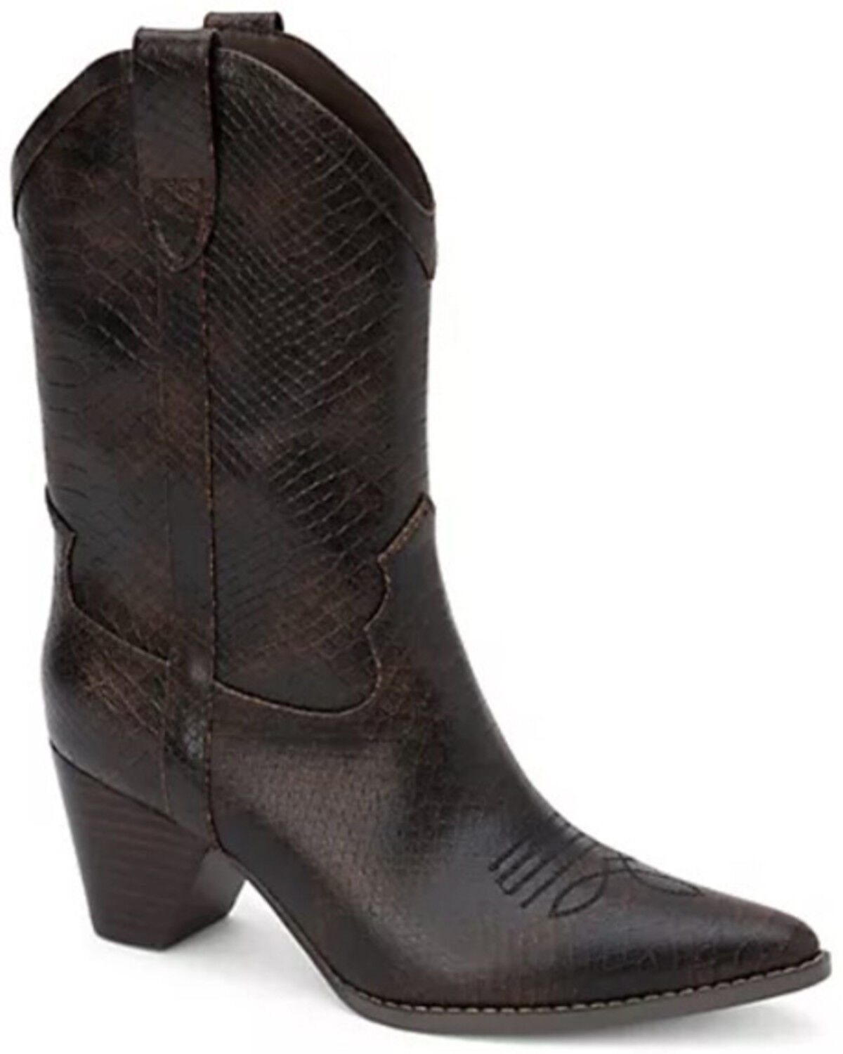 Image #1 - Coconuts by Matisse Women's Benji Snake Print Western Boots - Round Toe, Brown, hi-res