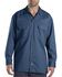 Image #1 - Dickies Men's Solid Twill Button Down Long Sleeve Work Shirt, Navy, hi-res