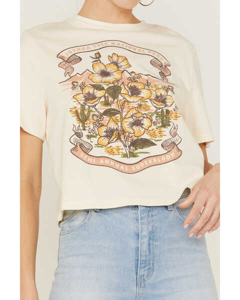 Cleo + Wolf Women's Joshua Tree Graphic Boxy Cropped Tee, Taupe, hi-res