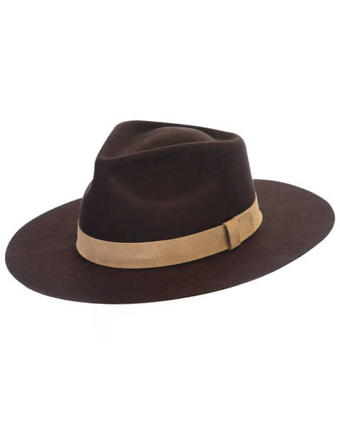 Black Creek Men's Crushable Western Wool Felt Hat , Dark Brown, hi-res