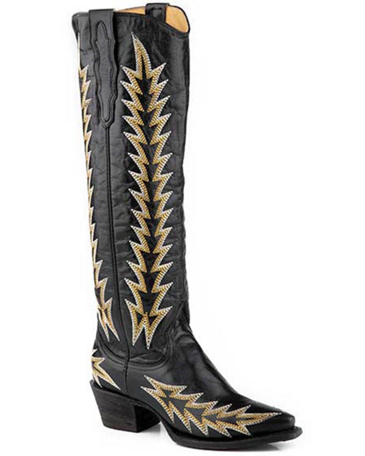 Stetson Women's Sarah Tall Western Boots - Snip Toe, Black, hi-res