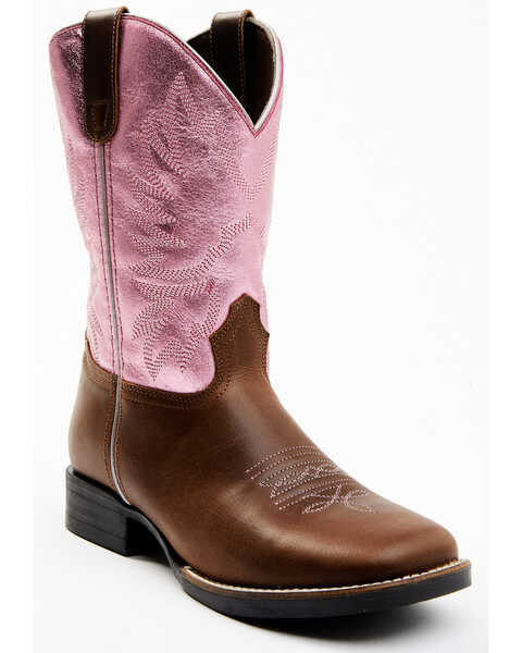 Shyanne Girls' Miss Molly Western Boots - Broad Square Toe, Pink, hi-res