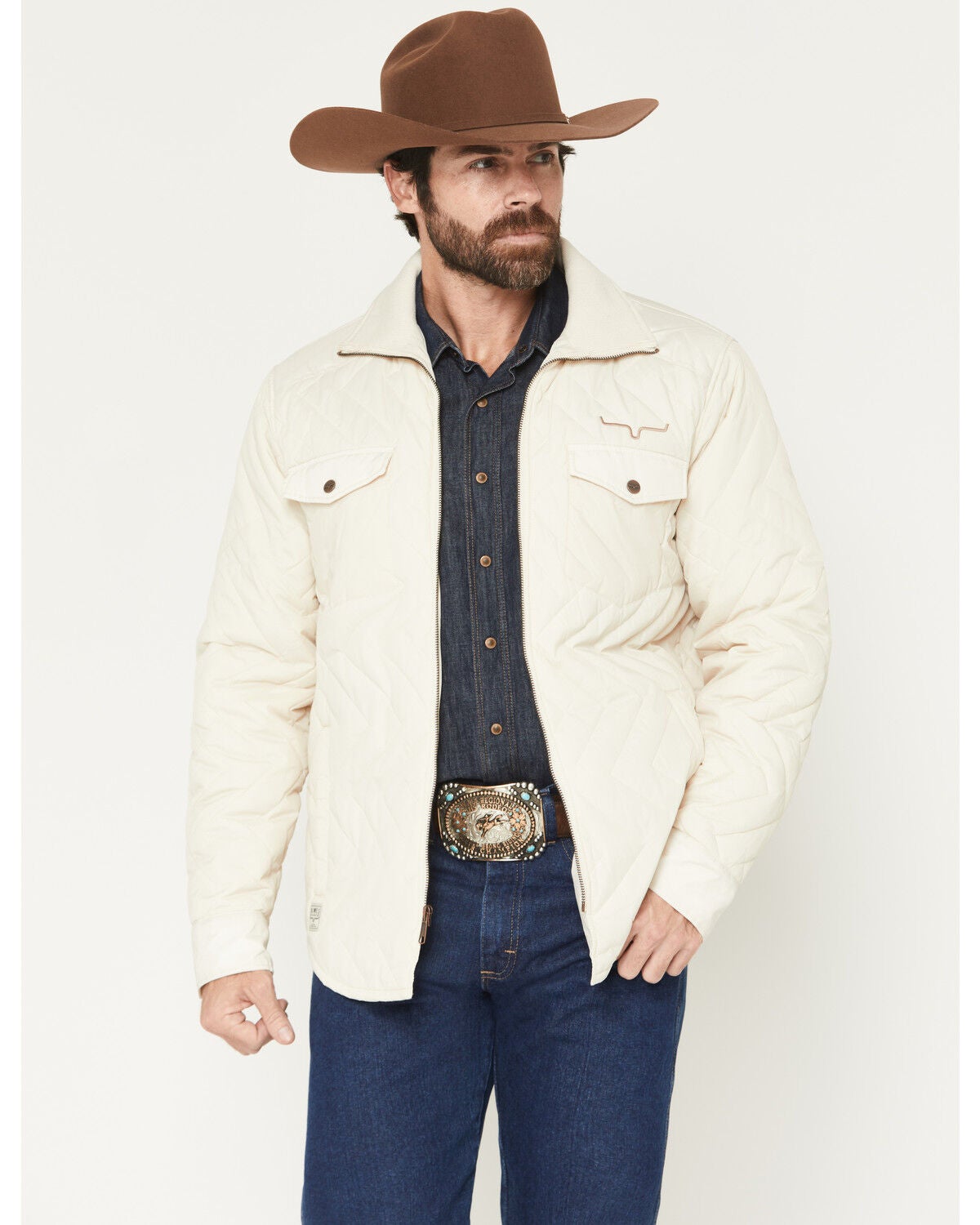 Kimes Ranch Men's Skink Quilted Jacket, Cream, hi-res