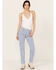Image #1 - Wrangler Women's Sunset Medium Wash Mid Rise Straight Stretch Denim Jeans, Medium Wash, hi-res