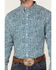 Image #3 - Cody James Core Men's Workforce Floral Print Long Sleeve Button-Down Western Shirt, Blue/white, hi-res