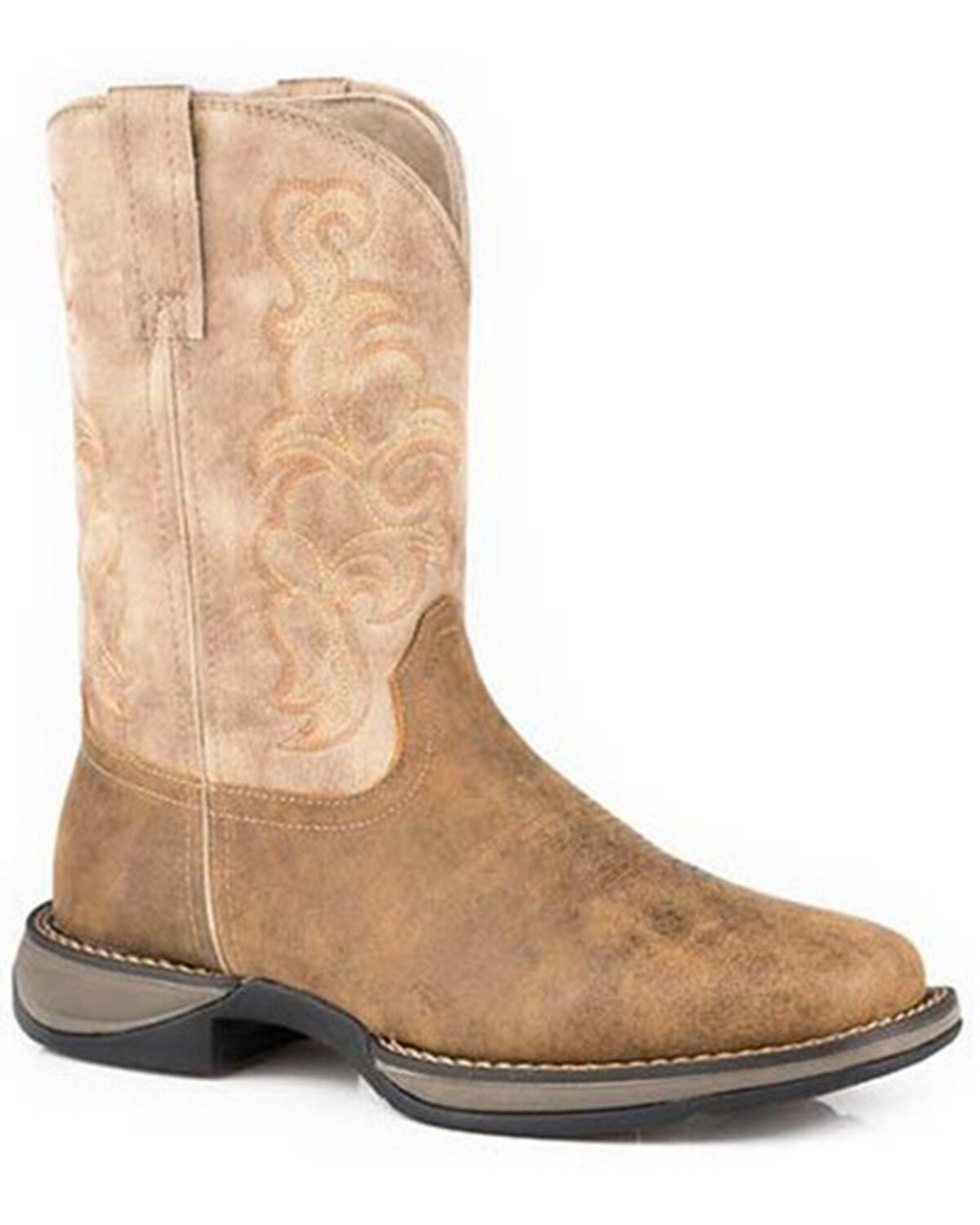 Roper Men's Wilder II Tan Vintage Performance Leather Western Boot - Broad Square Toe, Tan, hi-res