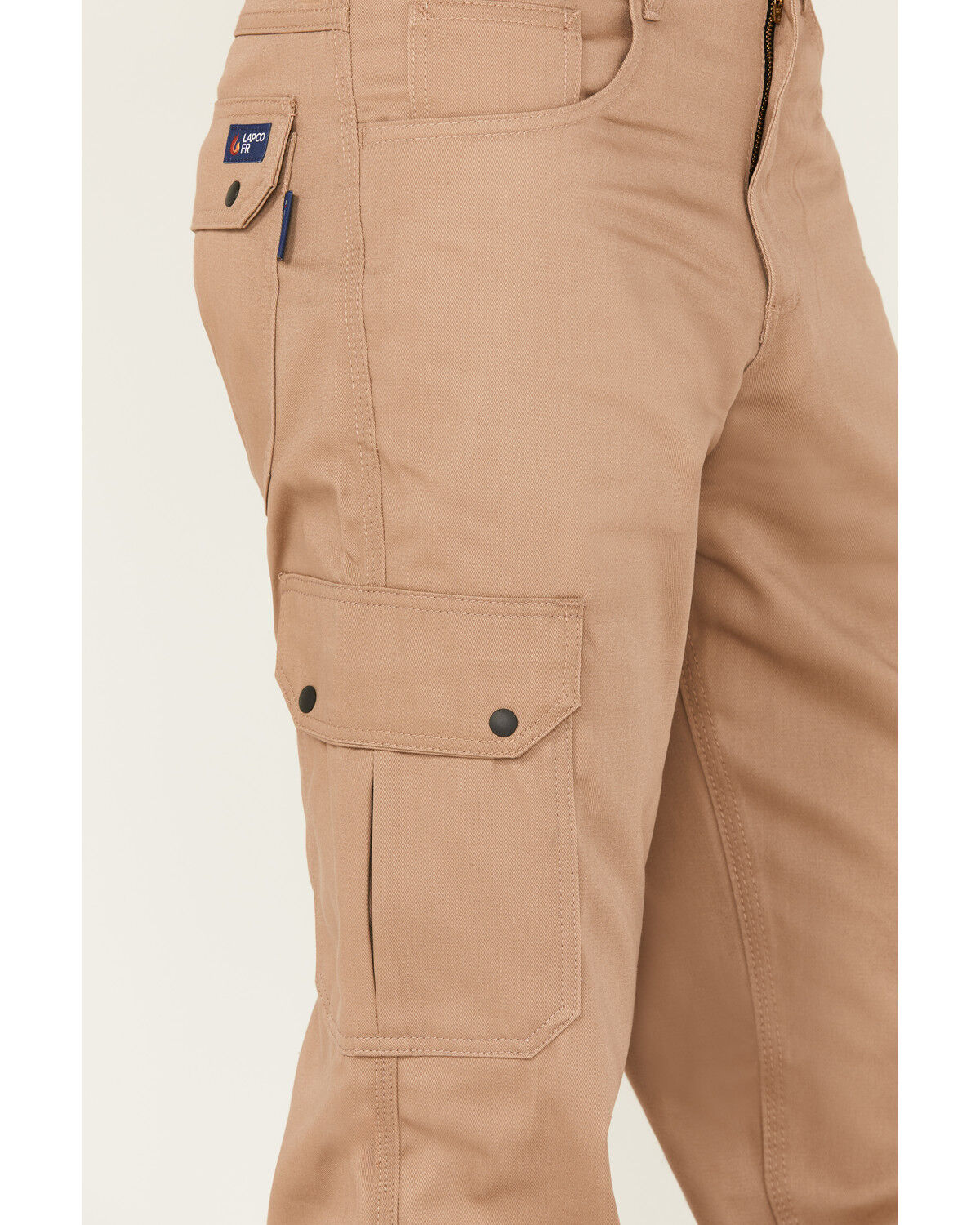 Image #2 - Lapco Men's FR Reinforced Straight Cargo Work Pants, Beige/khaki, hi-res