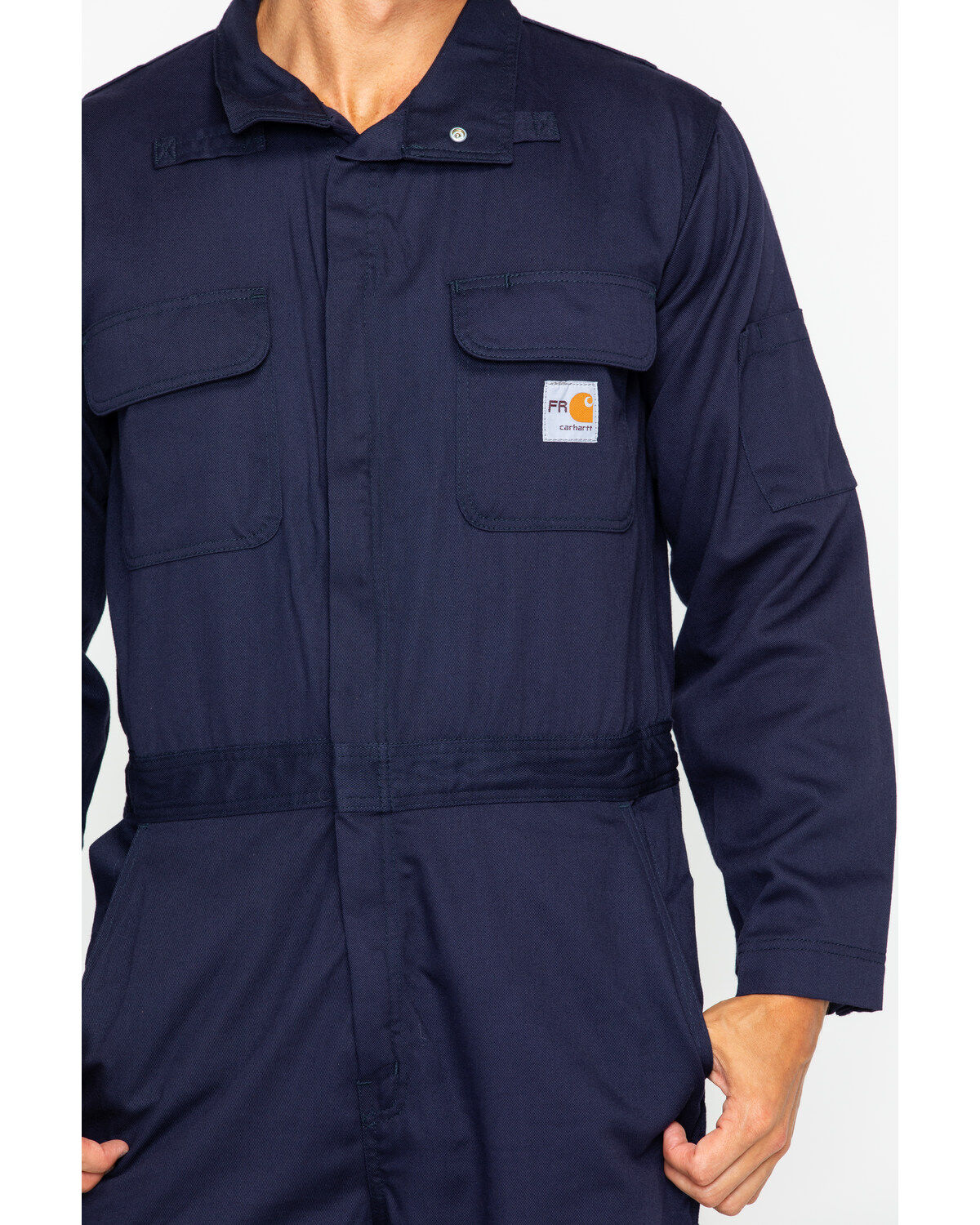 Image #4 - Carhartt Men's Navy Flame-Resistant Deluxe Coveralls, , hi-res