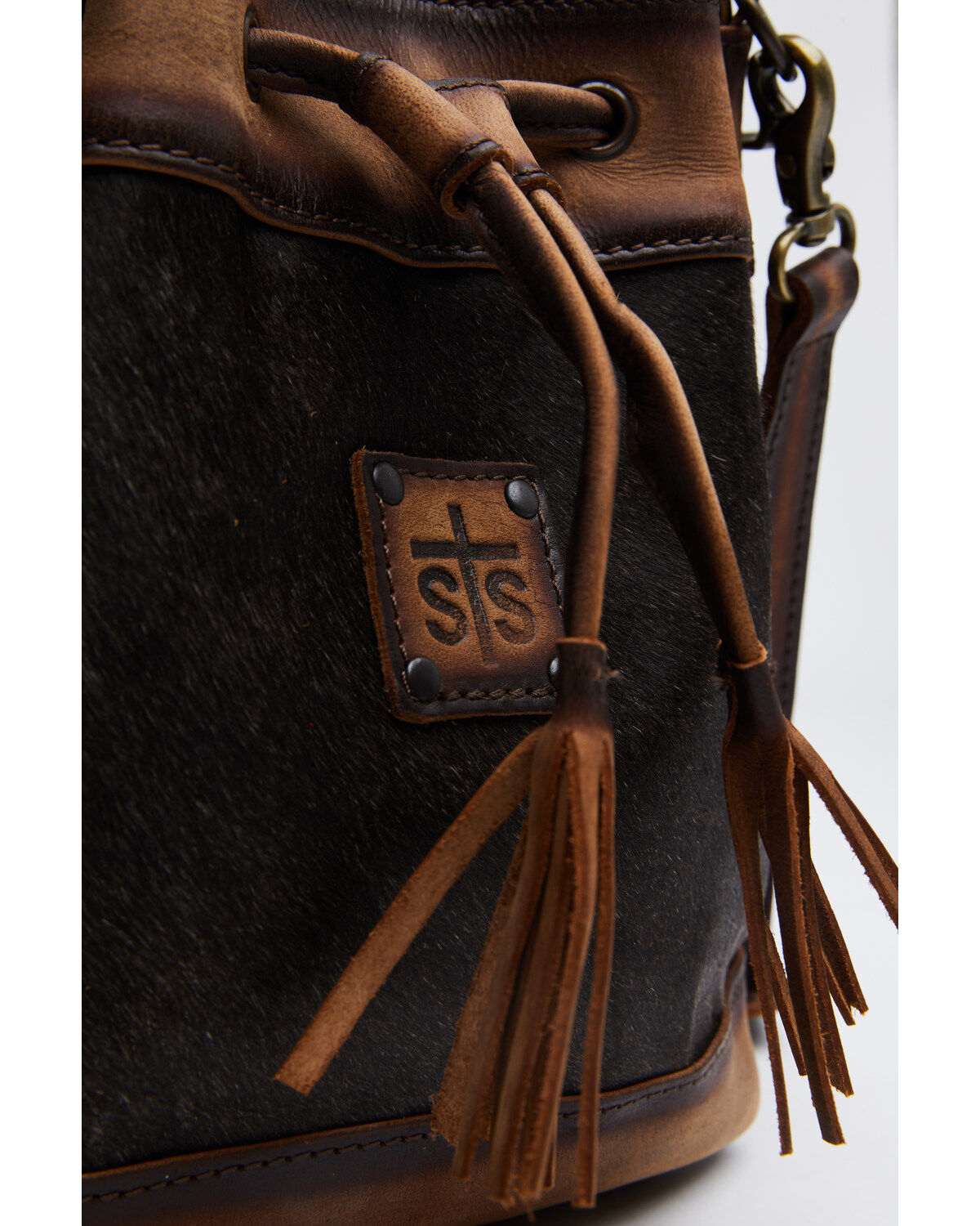 sts cowhide bucket bag