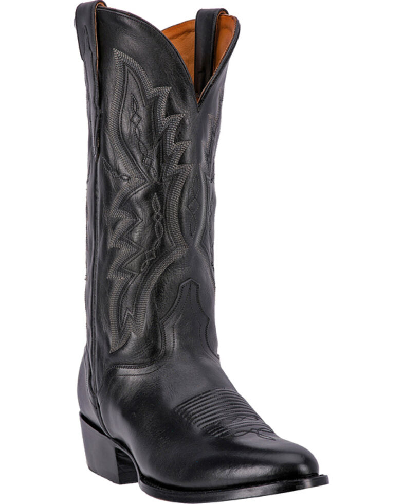 El Dorado Men's Round Toe Vanquished Calf Western Boots, Black, hi-res