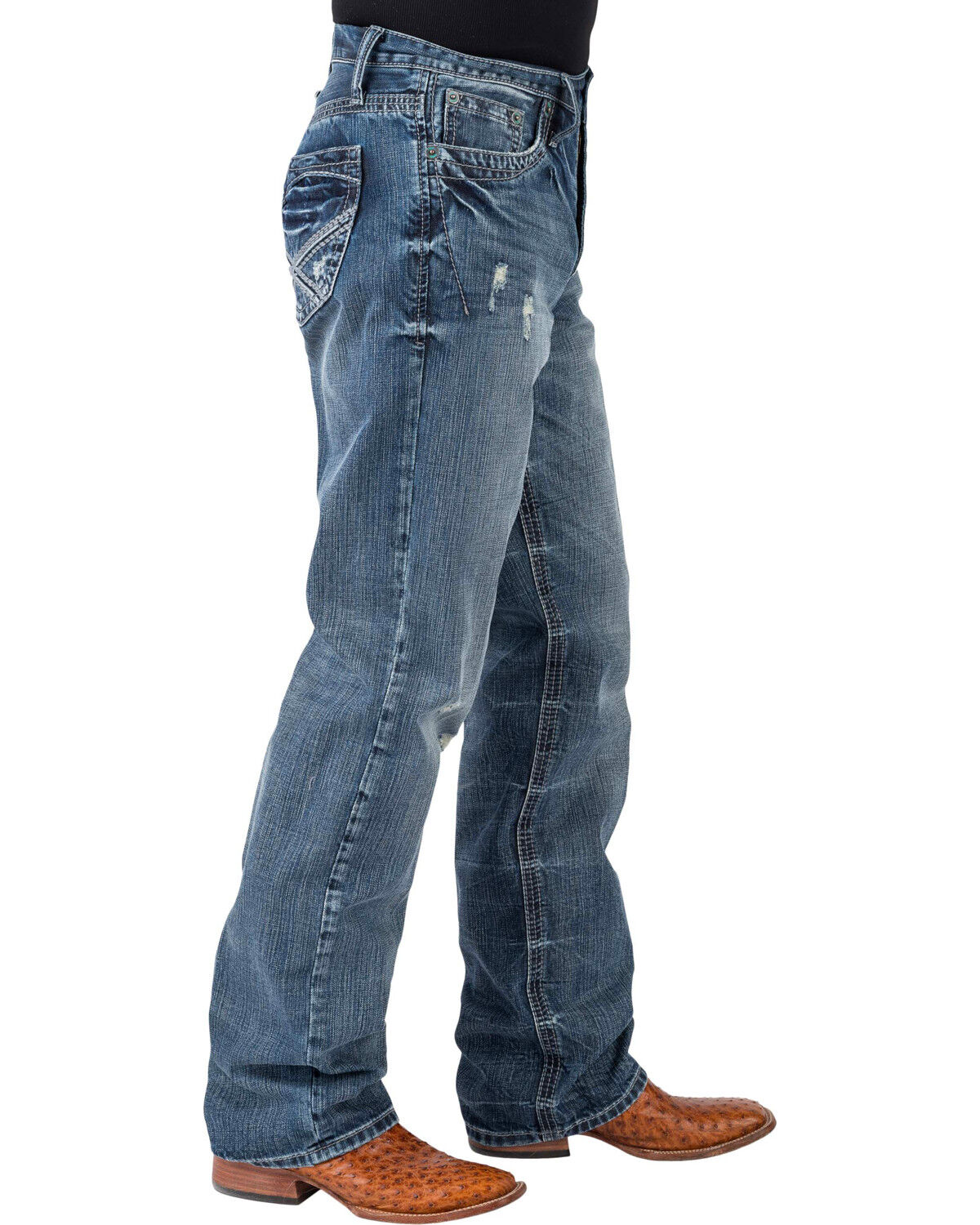 Image #2 - Tin Haul Men's Regular Joe Fit Medium Wash Bootcut Jeans, , hi-res