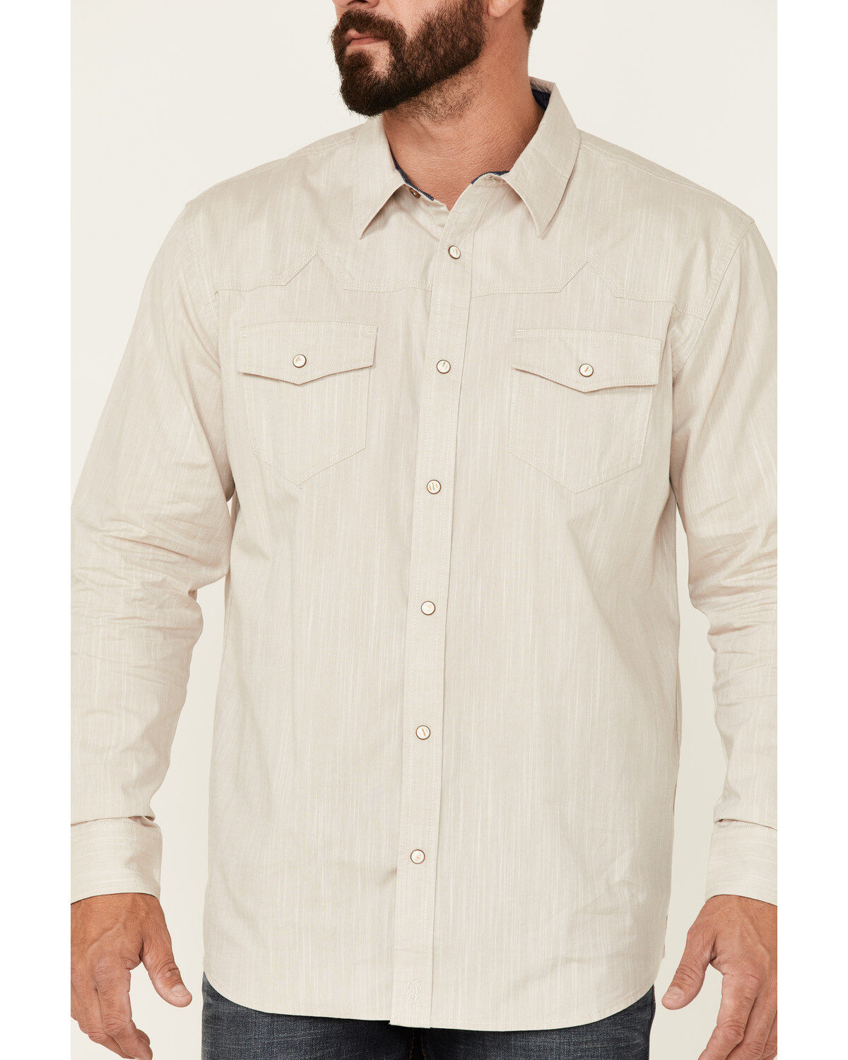 Image #3 - Moonshine Spirit Men's Solid Tan Ironwood Long Sleeve Snap Western Shirt, Tan, hi-res