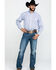 Image #6 - George Strait by Wrangler Men's Navy Small Geo Print Long Sleeve Western Shirt, , hi-res