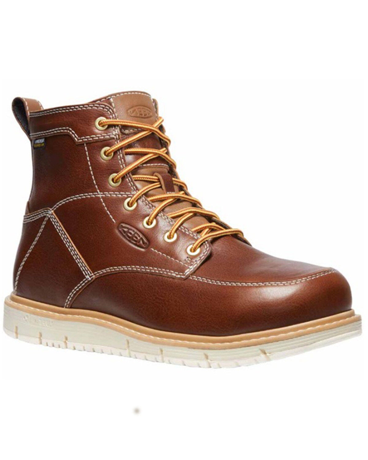 Keen Men's 6" San Jose Waterproof Work Boots - Alloy Toe, Brown, hi-res