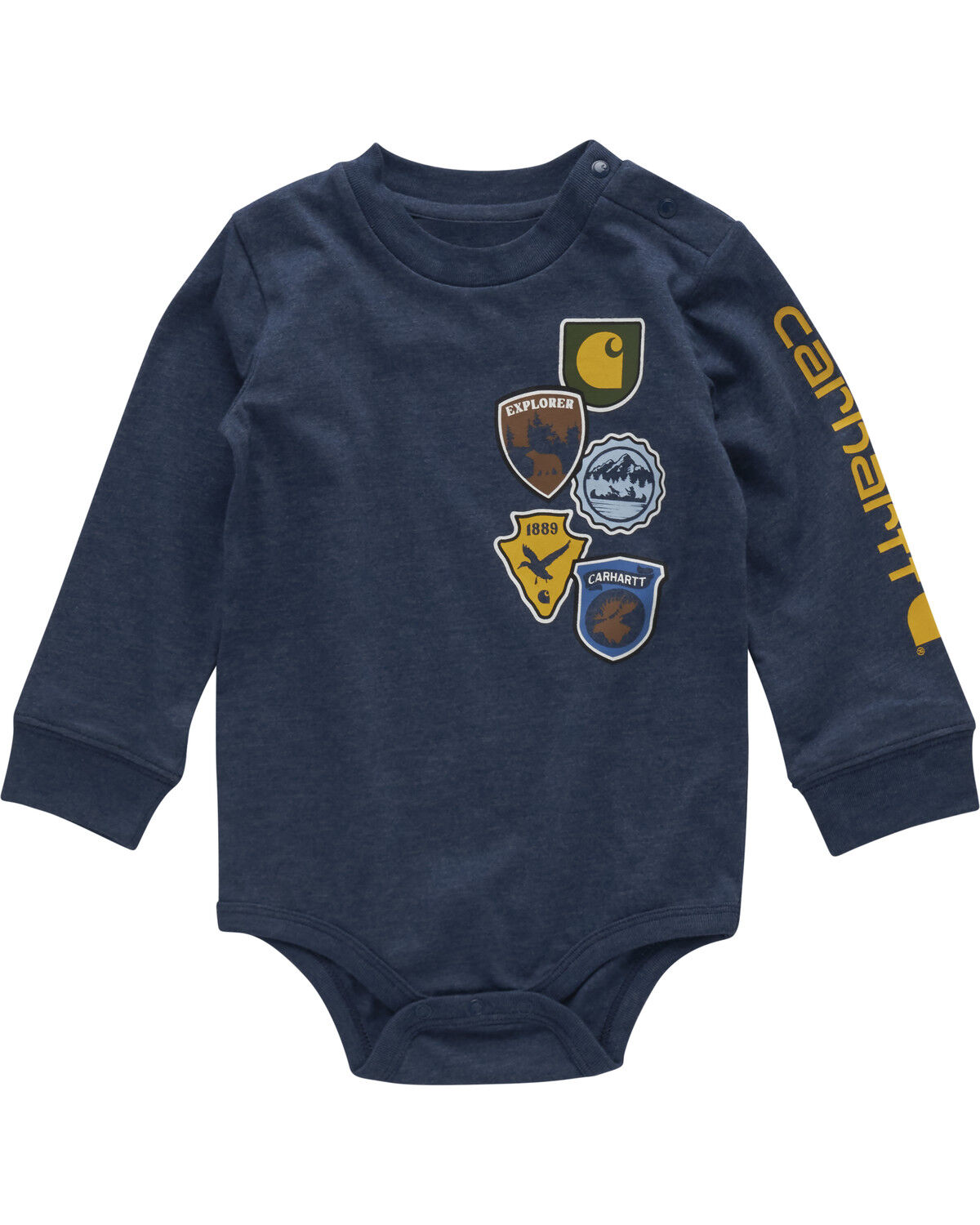 Image #1 - Carhartt Infant Boys' Patches Onesie, Dark Blue, hi-res