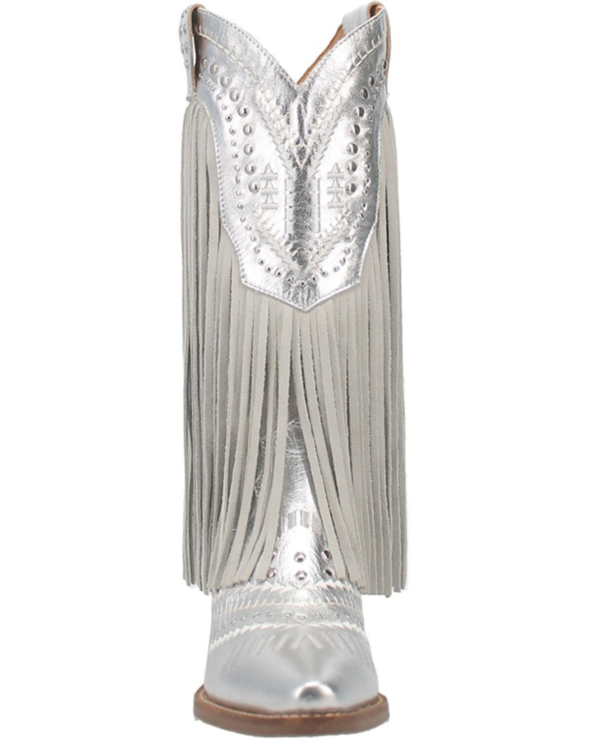 Image #4 - Dingo Women's Gypsy Studded Fringe Tall Western Boots - Snip Toe, , hi-res