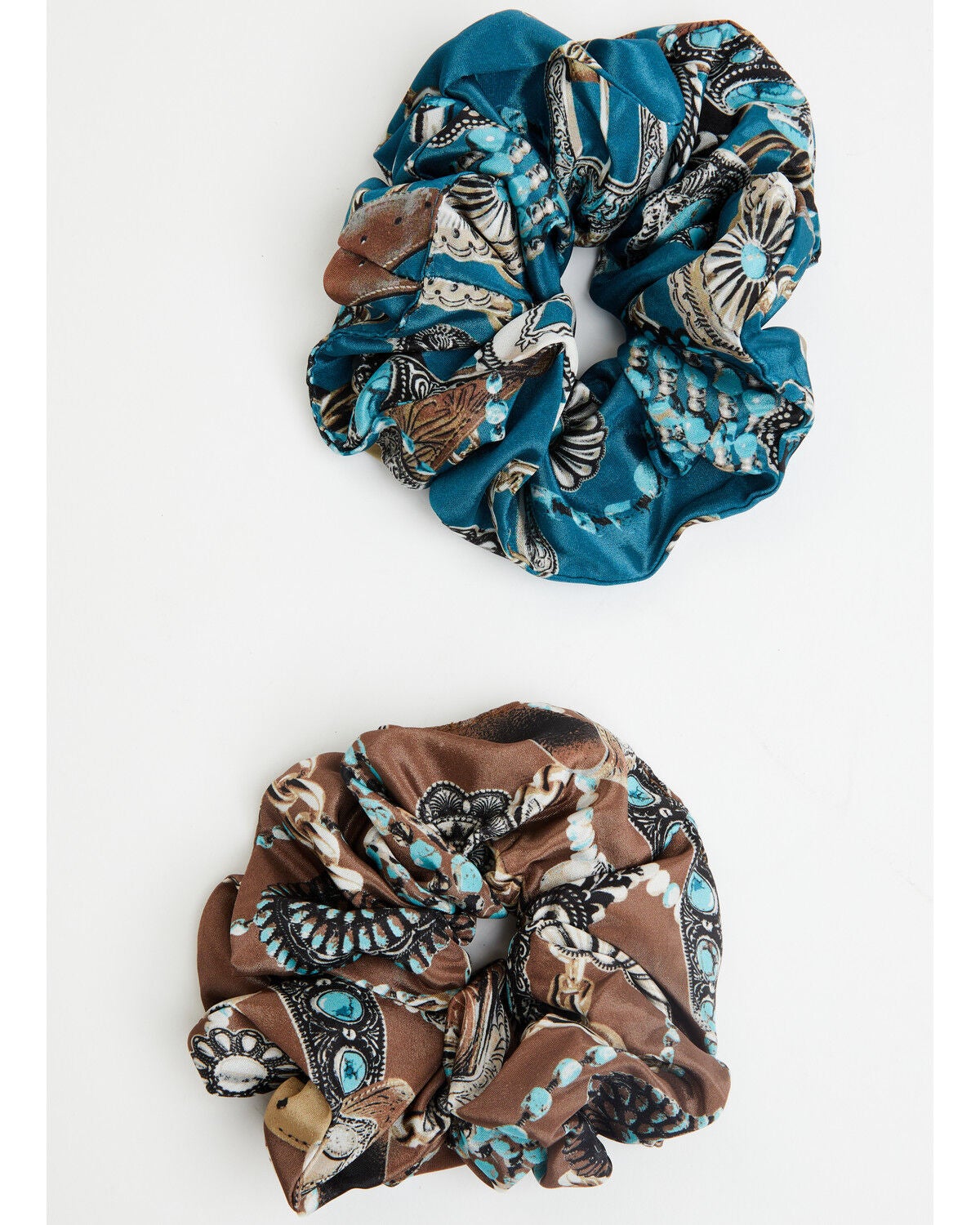 Shyanne Women's Calla Accessory Print Hair Scrunchie Pack - 2 Piece, Blue, hi-res