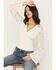 Image #1 - Shyanne Women's Long Bell Sleeve Lace Top, Cream, hi-res