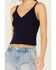 Image #3 - Cleo + Wolf Women's Abbie Sweater Tank, Navy, hi-res
