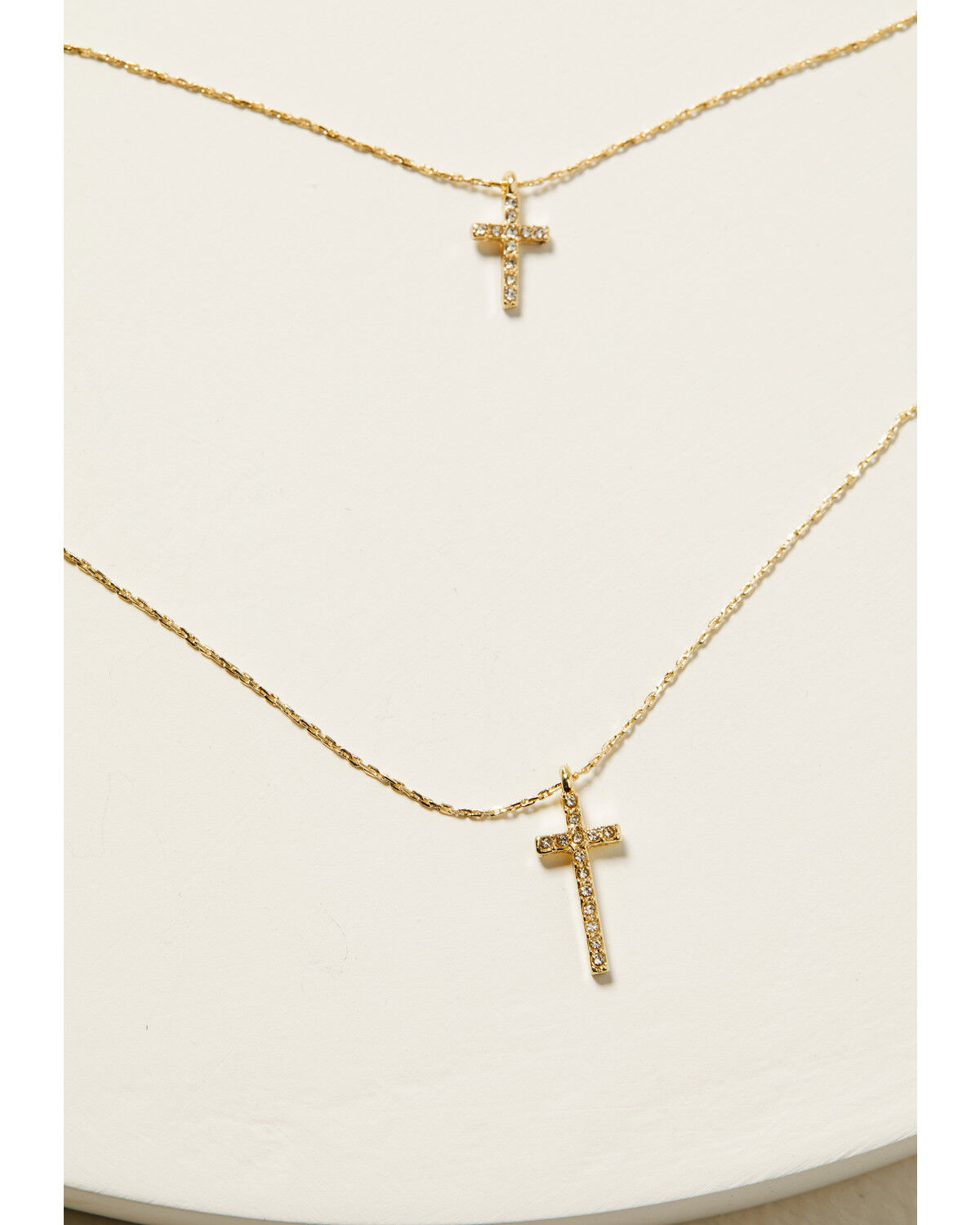 Image #2 - Shyanne Women's 14K Gold Delicate Cross Two-Layer Necklace, Gold, hi-res