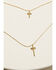 Image #2 - Shyanne Women's 14K Gold Delicate Cross Two-Layer Necklace, Gold, hi-res