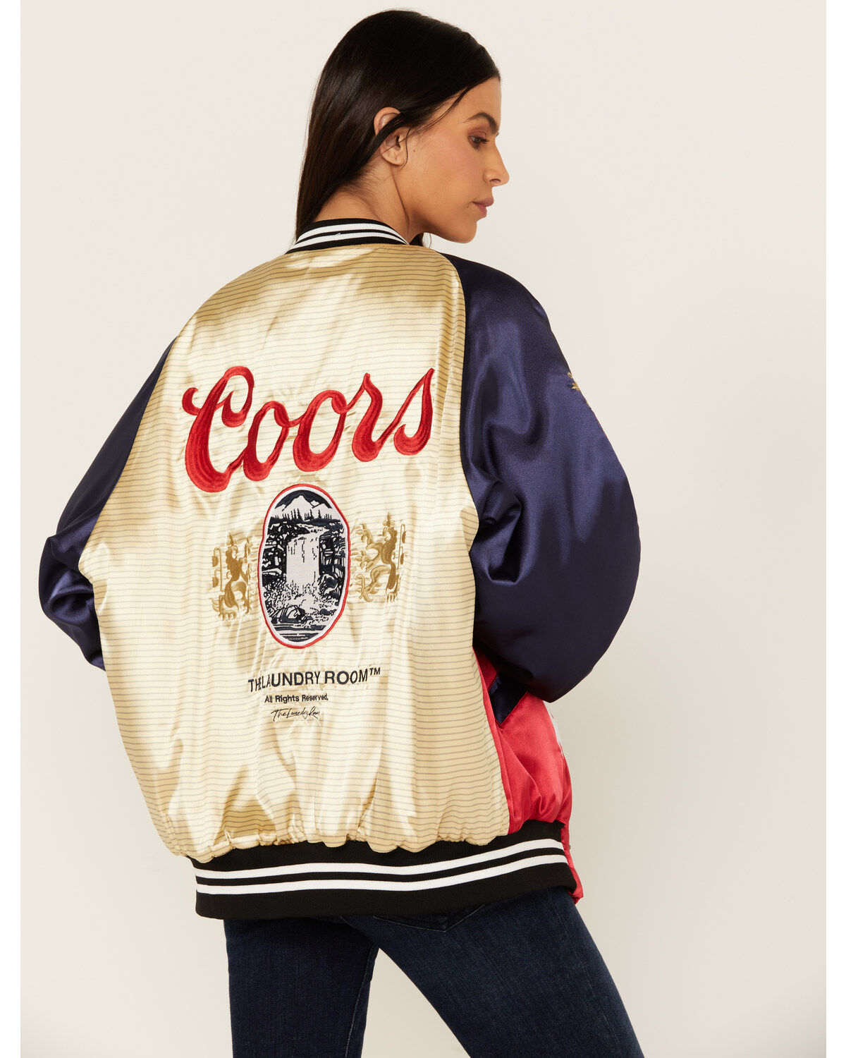 The Laundry Room Women's Satin Heritage Coors Bomber Jacket