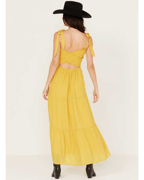 Yura Women's Sleeveless Tiered Dress, Mustard, hi-res