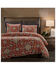 HiEnd Accents Melinda Washed Linen 3-Piece Super King Comforter Set, Red, hi-res