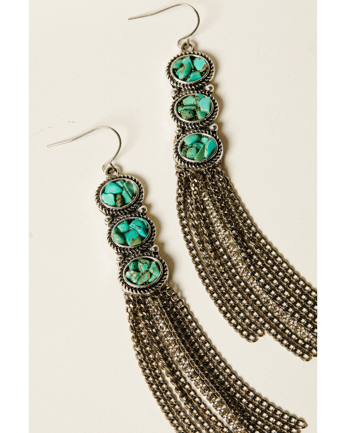 Image #2 - Shyanne Women's Chip Fringe Earrings, Silver, hi-res