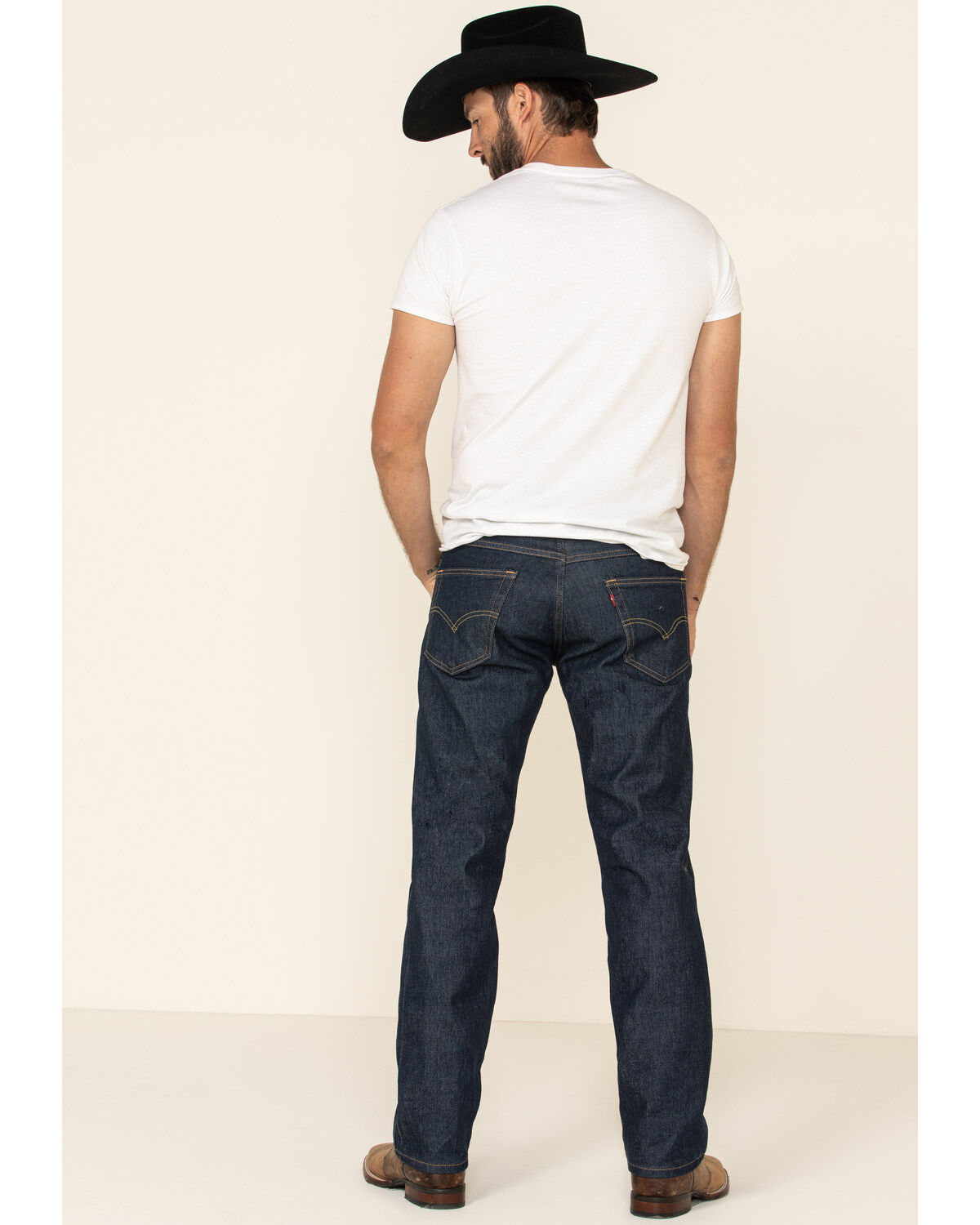 Image #5 - Levi's Men's On That Mountain Dark Stretch Regular Straight Leg Jeans, Blue, hi-res