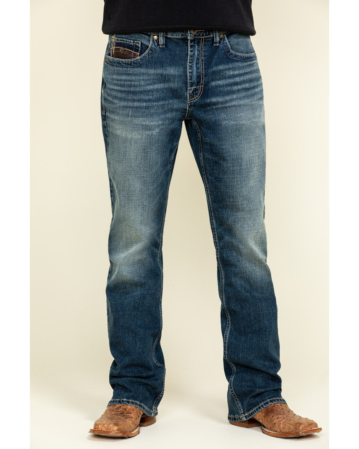 Image #2 - Cody James Core Men's Sundance Medium Wash Stretch Slim Bootcut Jeans, Blue, hi-res