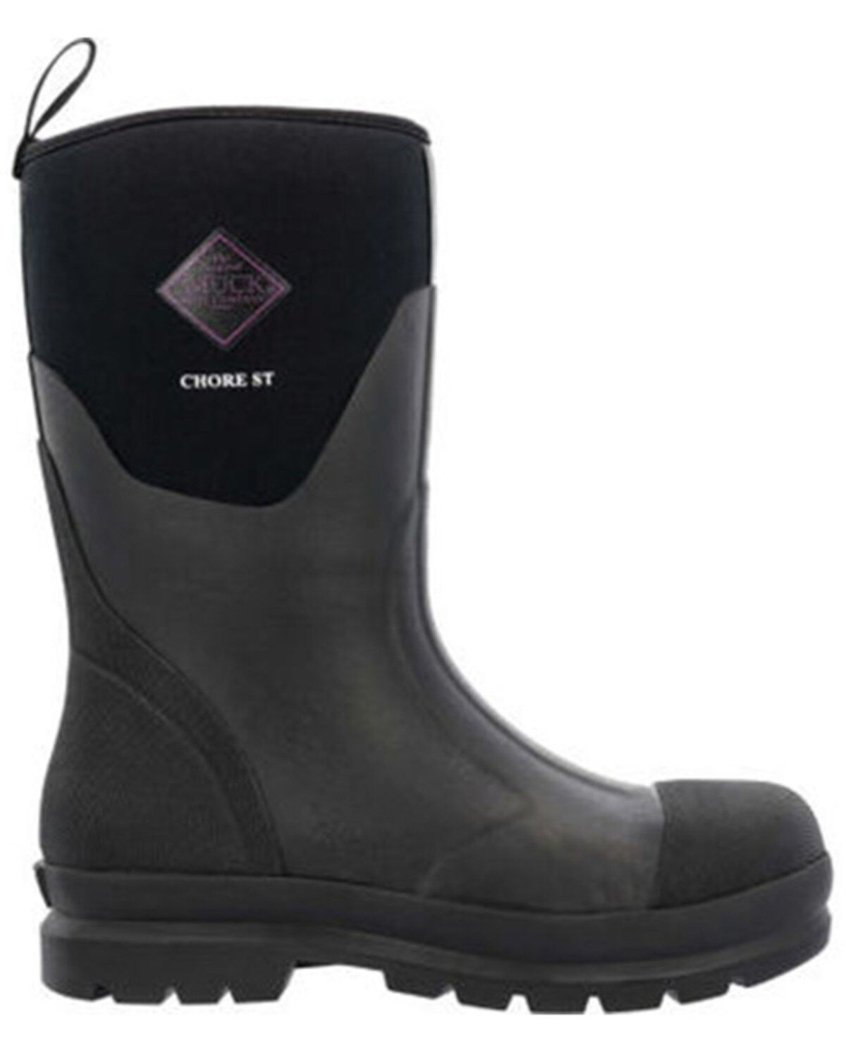 Image #2 - Muck Boots Women's Chore Classic Mid Waterproof Rubber Boots - Steel Toe, Black, hi-res