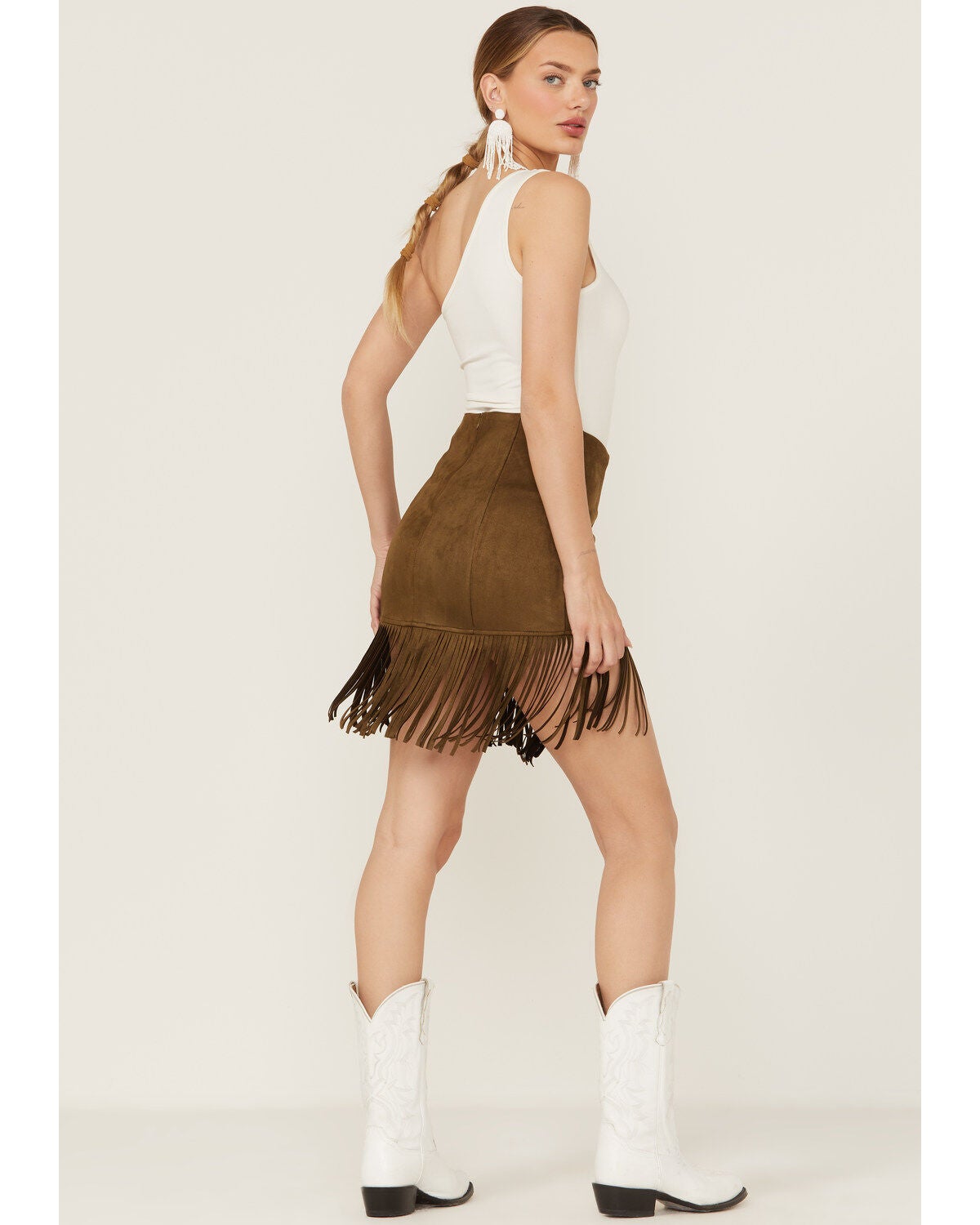 Shyanne Women's Faux Suede Fringe Skirt 