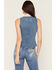 Image #4 - Blue B Women's Medium Wash Studded Buckle Denim Top, Medium Wash, hi-res