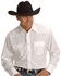 Image #1 - Wrangler Silver Edition Men's Long Sleeve Western Shirt , White, hi-res