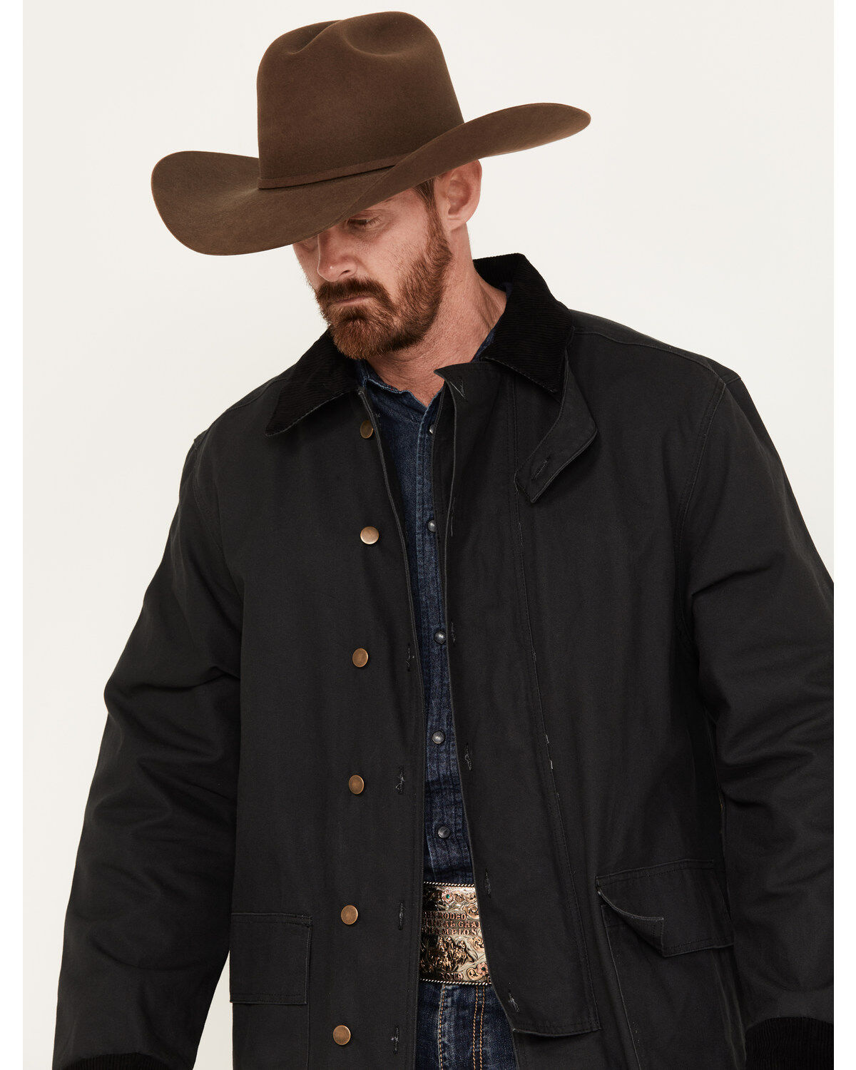 Image #2 - Scully Men's Authentic Canvas Duster, Black, hi-res