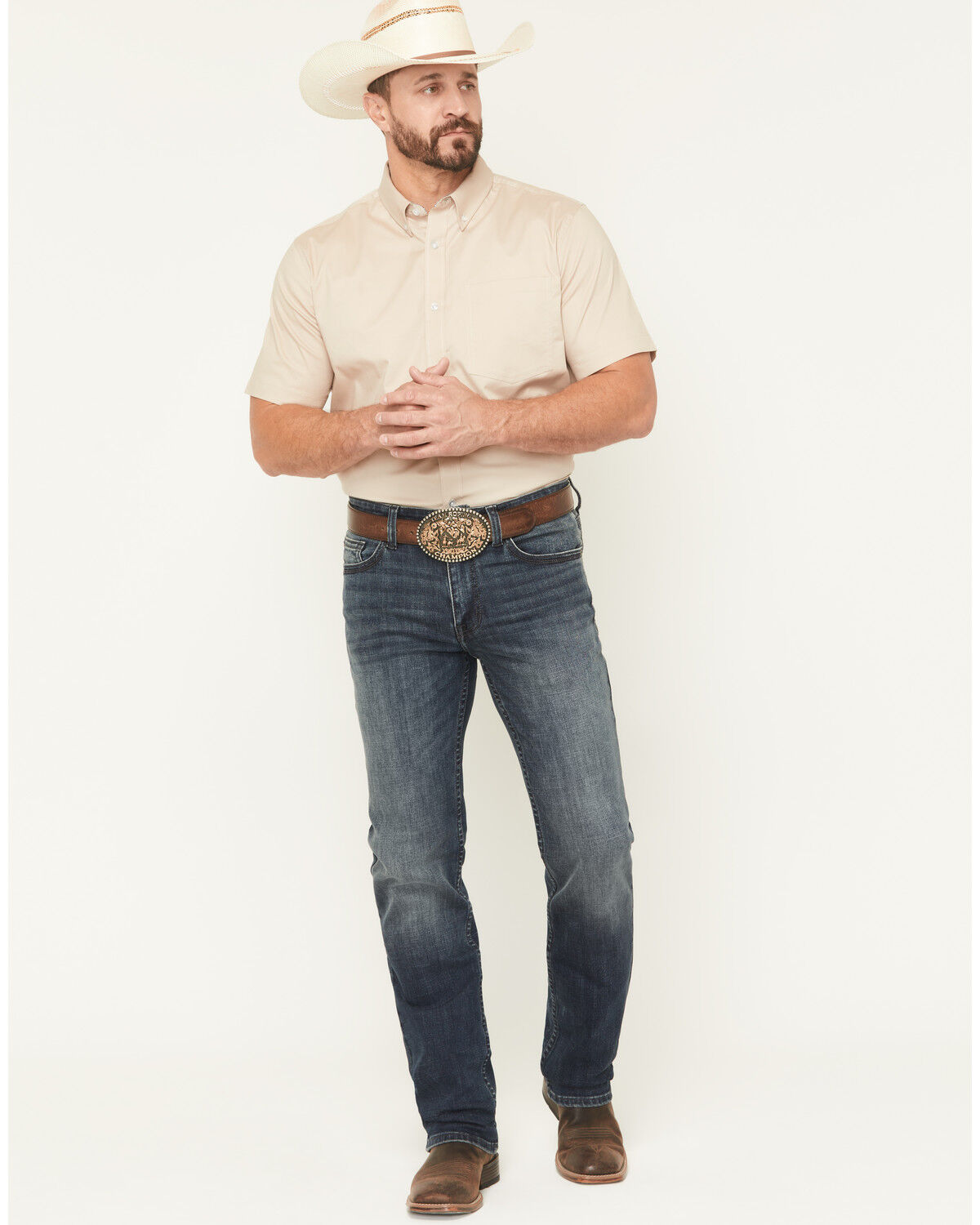 Image #1 - Cody James Men's Poncho Wash Jackson Slim Straight Stretch Denim Jeans, Dark Wash, hi-res