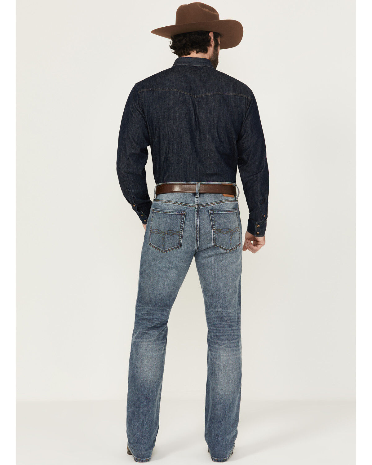 Image #3 - Blue Ranchwear Men's Dorado Medium Wash Slim Straight Stretch Denim Jeans, Medium Wash, hi-res