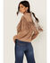 Image #4 - Idyllwind Women's Fate Tie-Front Faux Suede Fringe Shirt, Tan, hi-res